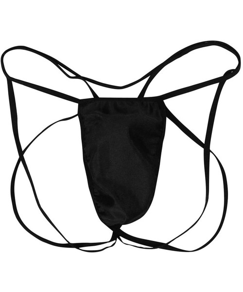 G-Strings & Thongs Men Underwear Low-Rise Spy Open G-String Thongs Bikini Briefs Swimwear Hot Sexy Male Underpants - Black - ...