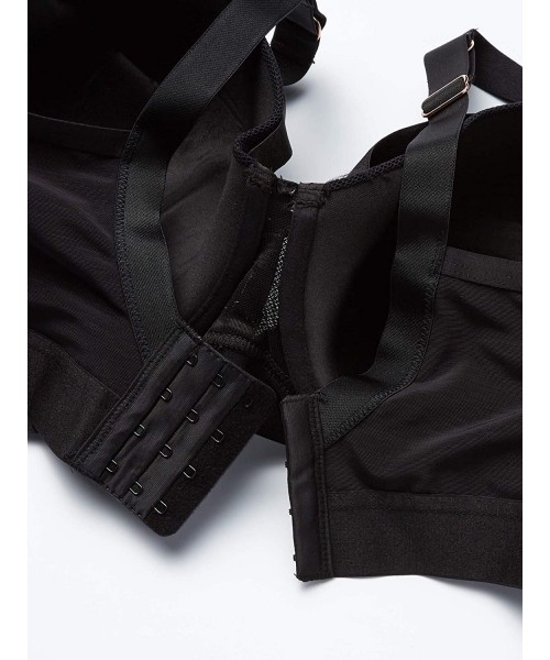 Bras Women's Plus Size Longline Balconette Bra with Satin and Buckle Detail Black 16 - CC18WXQHER4