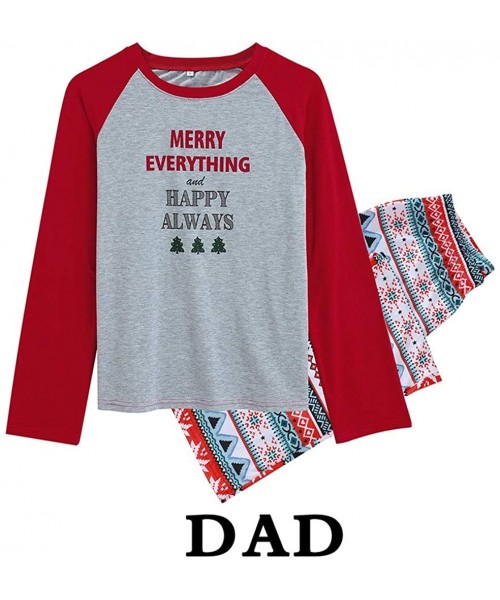 Tops Pajamas for Family - Pajama Sets Capri Pants with Long Tops Cotton Sleepwear Family Sleep Sets - Red-men - CR18Z4NEU4K