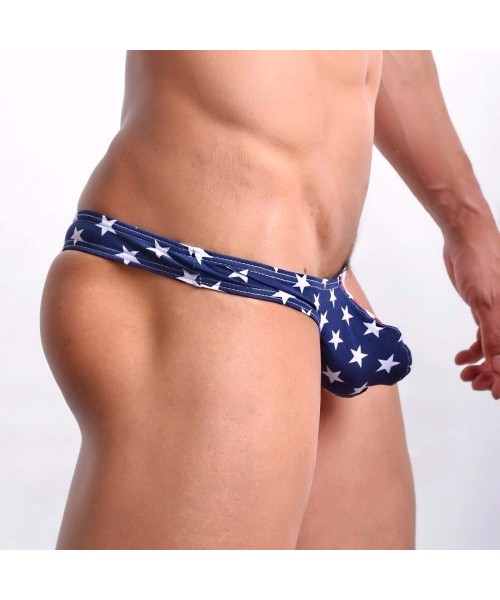 G-Strings & Thongs Men's American Flag Pattern Thong Sexy Pouch Briefs Gay Club Fancy Dress Party - C618XOHZMHT