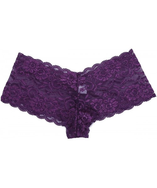 Briefs Sissy Pouch Panties Men Lace Sheer See-Through Bikini Briefs Naughty Crossdress Underwear - Purple - CU192U7S59U