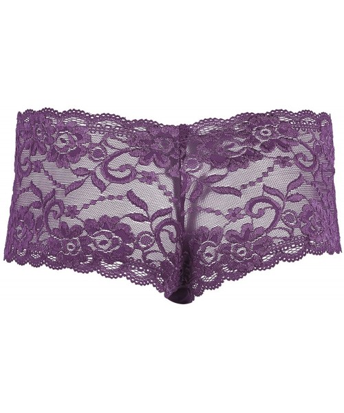 Briefs Sissy Pouch Panties Men Lace Sheer See-Through Bikini Briefs Naughty Crossdress Underwear - Purple - CU192U7S59U