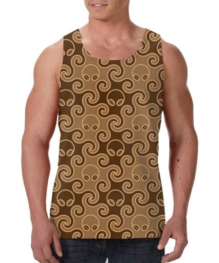 Undershirts Men's Sleeveless Undershirt Summer Sweat Shirt Beachwear - Cephalopod - Black - C019CK3XWMC