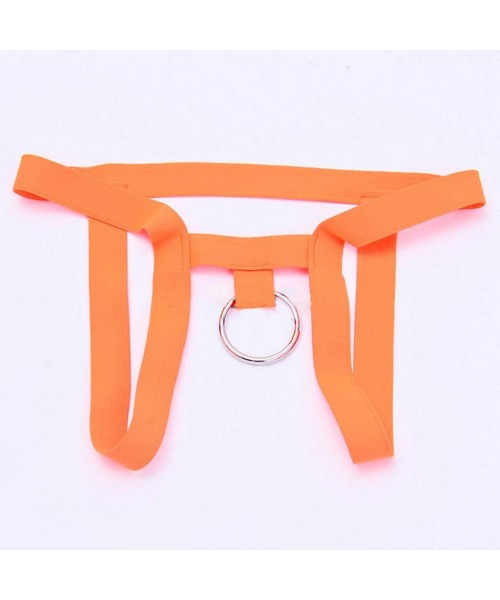 G-Strings & Thongs Men's Fashion Sretch G-String T-Back Micro Thong Briefs Underwear - Orange - C6196R20GXX
