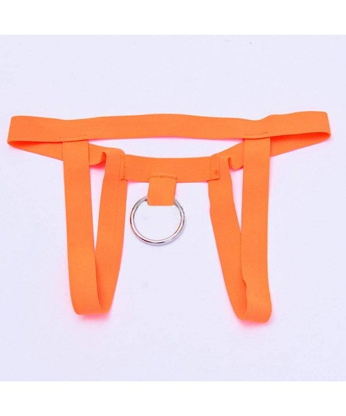 G-Strings & Thongs Men's Fashion Sretch G-String T-Back Micro Thong Briefs Underwear - Orange - C6196R20GXX