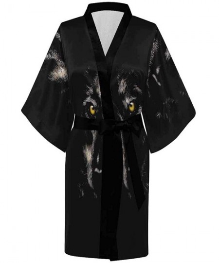 Robes Custom Black&White Chevron Flamingo Women Kimono Robes Beach Cover Up for Parties Wedding (XS-2XL) - Multi 3 - C018ZDDYU07