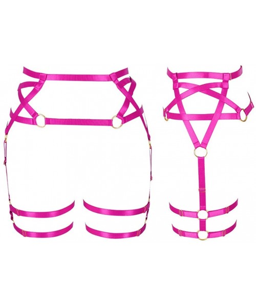 Garters & Garter Belts Women Harness Leg Caged Garter Belt Elastic Strap Stockings Suspender Punk Gothic Dance Festival Rave ...