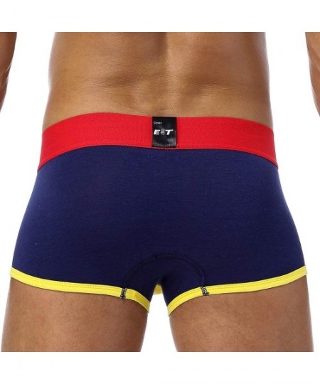 Boxer Briefs Men's Underwear Cotton Breathable Short Leg Boxers Brief for Men Boys - Black/Navy/Gray/Red - C818ZEGX799