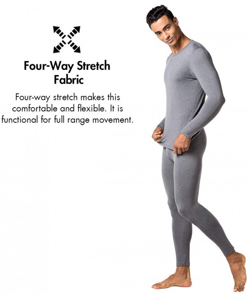 Thermal Underwear Men's 2 Pack Midweight Thermal Tops M55 (M- M55 Midweight Dark Grey2) - C218SHKYW0N