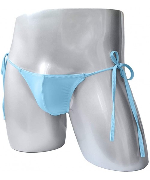 G-Strings & Thongs Men's Thong Elastic Low Rise Pouch G-String Underwear Bikini Thong Briefs Adjustable Drawstring Tie Men's ...
