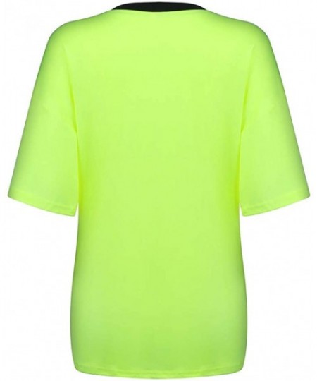 Accessories Women Trendy T-Shirt V-Neck T Shirt Summer Style Short Sleeve Tops Hollow Out Top Tshirt - Green - CM199LMULGC