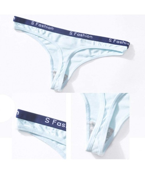 Robes Sexy Women Thong Panties Fashion Letter G-String Underpants Lingerie Briefs - Sky Blue - C7196D8OXND