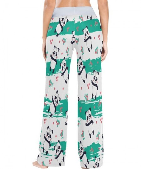 Bottoms Women Pajama Pants Cute Pandas Comfy Stretch Drawstring Long Wide Leg Lounge Pants - Multicolor - CP19CM06TI3