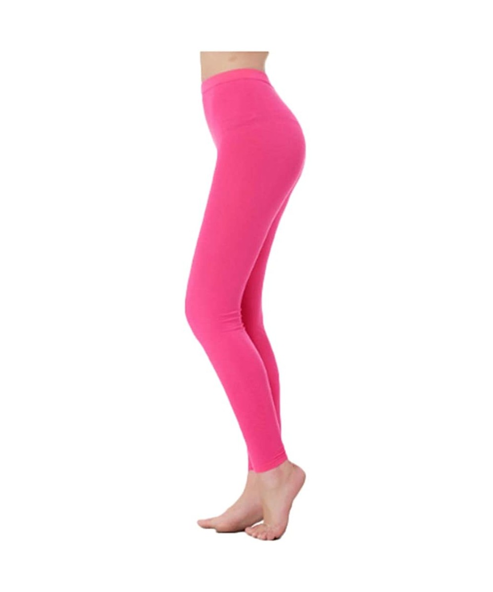 Thermal Underwear Women's Ultra Soft Thermals Underwear Bottom Base Layer Long Johns Legging Pants - Rose Red-cotton - CW18IN...
