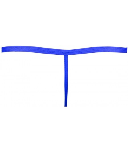 G-Strings & Thongs Hot Mens Low Rise Stretchy Micro Thong G-String Thong Underwear - Deep Blue - C118EOYWG5Q