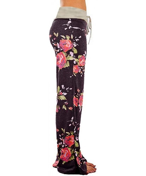 Bottoms Gloous Spring Autumn Drawstring Trousers Women American Flag Wide Leg Pants Leggings - Brown - CV1992QLAKS