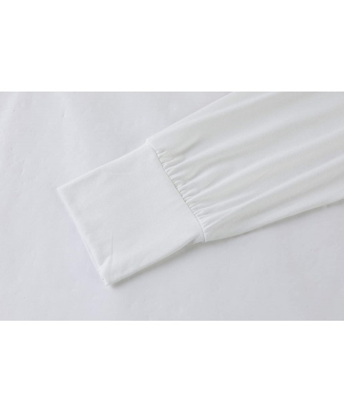 Sets Womens Tie Dye Printed Sweatshirts One Shoulder Long Sleeve Round Neck Casual Pajamas Loungewear - Yy White - CF19DZATXUS