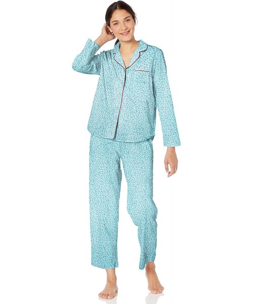 Sets Women's Long-Sleeve Floral Girlfriend Pajama Set Pj - Berry Ditsy Aqua - CW18SCAA2SW