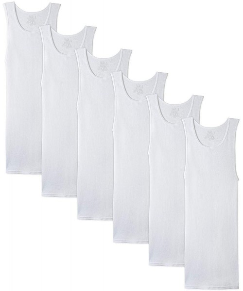 Undershirts Men's A-Shirt - White Ice - 4 Pack - C318XQXCQ2R