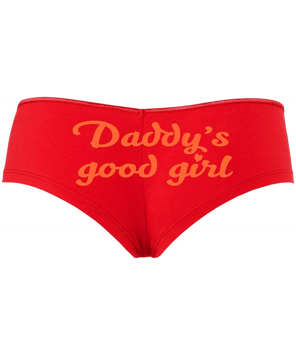 Panties Daddys Good Girl Cute Sexy Red Boyshort Panties DDLG BDSM CGLG - Orange - CZ18SW296X7