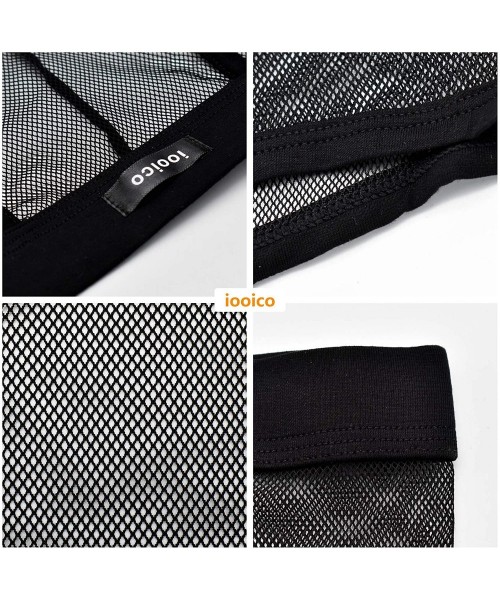 Boxer Briefs Men's Boxer Briefs- Soft Mesh Underpants See-Through Air 1.1 Underwear - Fishnet Design - Color03 Black - CU186I...
