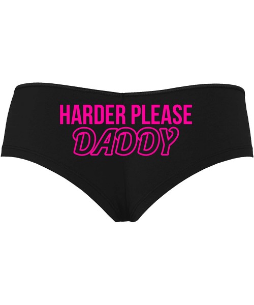 Panties Harder Please Daddy Give It to Me Rough Black Boyshort Panties - Hot Pink - CG195ZSOD0W