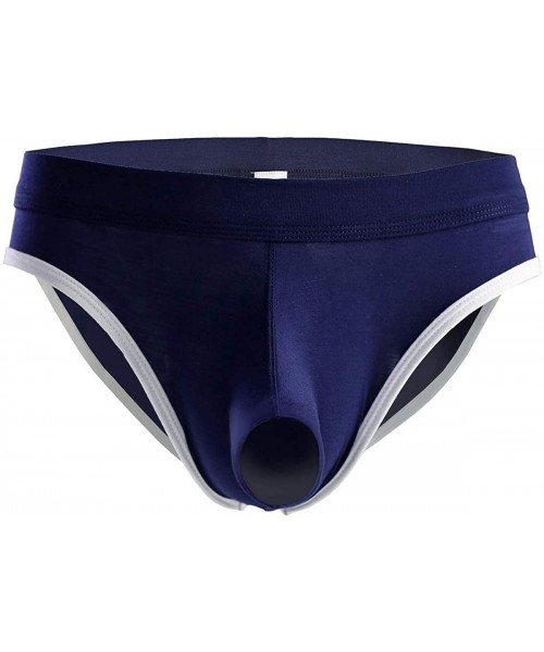 Briefs Men's Sexy Pouch Bulge Enhancing Briefs Modal Comfy Underwear - Deep Blue - CA19452DHWR