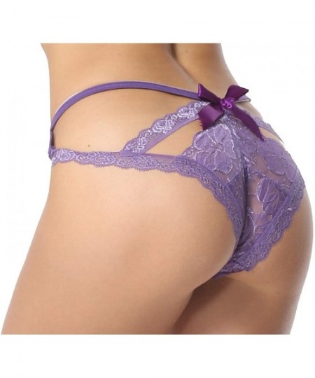 Panties Sexy Cage Back Panties - Purple - C218K5AKX4X