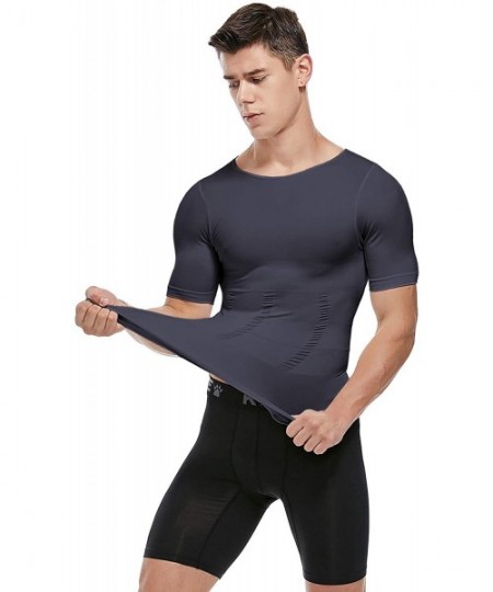 Undershirts Men High Waist Slimming Shorts Brief Seamless Compression Tummy Control Underwear - Grey-t - CV194IZNLN9