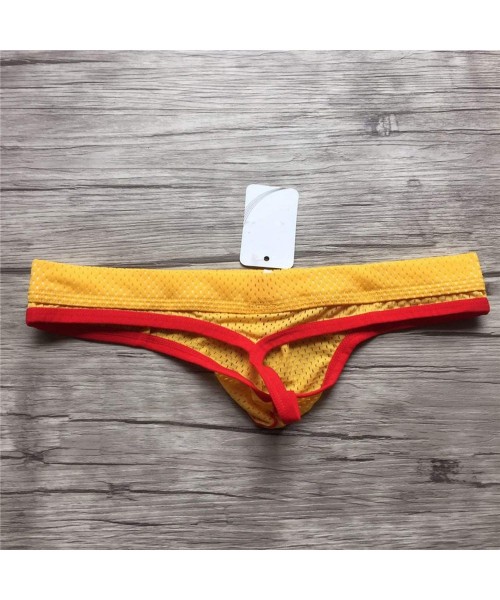G-Strings & Thongs Male Underwear Jockss Strings Homme Mesh Breathable Men Thongs Low Waist Single Sexy Lingerie - White - CX...