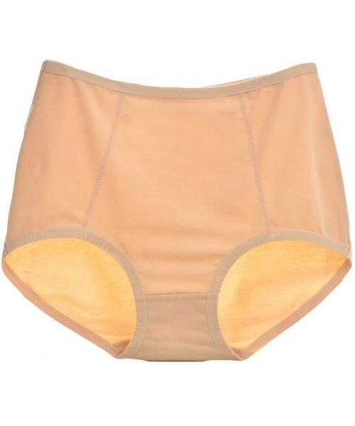 Panties Women Panties- Fashion Solid Color High Waist Breathable Briefs Sexy Stretch Underwear Dark Apricot - Dark Apricot - ...