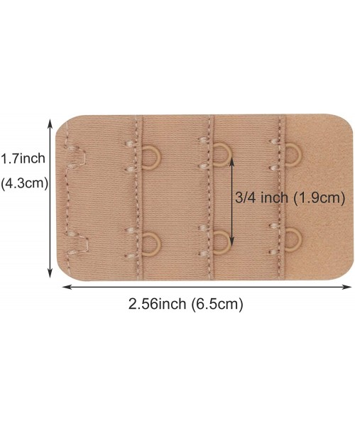 Accessories Bra Extenders 2 Hook Soft and Comfortable Bra Straps Extension Pack of 3 - Beige-2 Hook 3/4 Inch Hook Center Spac...