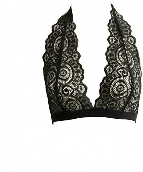 Bras Women Plus Size Vest Crop Bra Lingerie Sexy Lingerie Temptation Underwear - B Black - CZ18RO4Y576