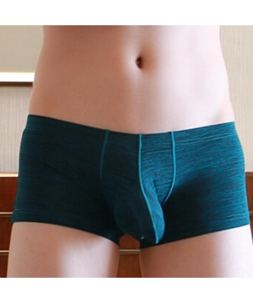 Boxer Briefs Trunks Sexy Underwear Men's Boxer Briefs Shorts Bulge Pouch Underpants Sexy Knickers - Blue - CA180HT7YS5