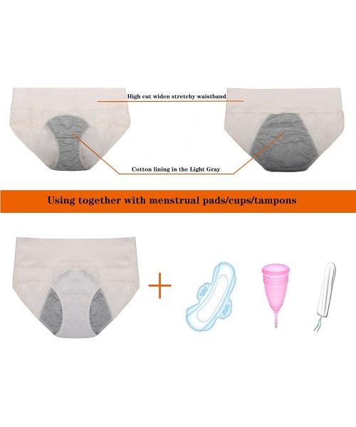 Panties Womens Menstrual Period Panties Super Soft Protective Briefs Underwear - 6 Shrimp Color - CY18TRURX7K