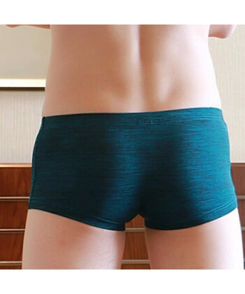 Boxer Briefs Trunks Sexy Underwear Men's Boxer Briefs Shorts Bulge Pouch Underpants Sexy Knickers - Blue - CA180HT7YS5