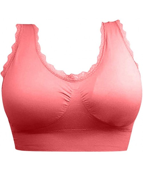 Bustiers & Corsets Air Permeable Cooling Summer Sport Yoga Wireless Bra - C-watermelonred - C918UC9LTLN
