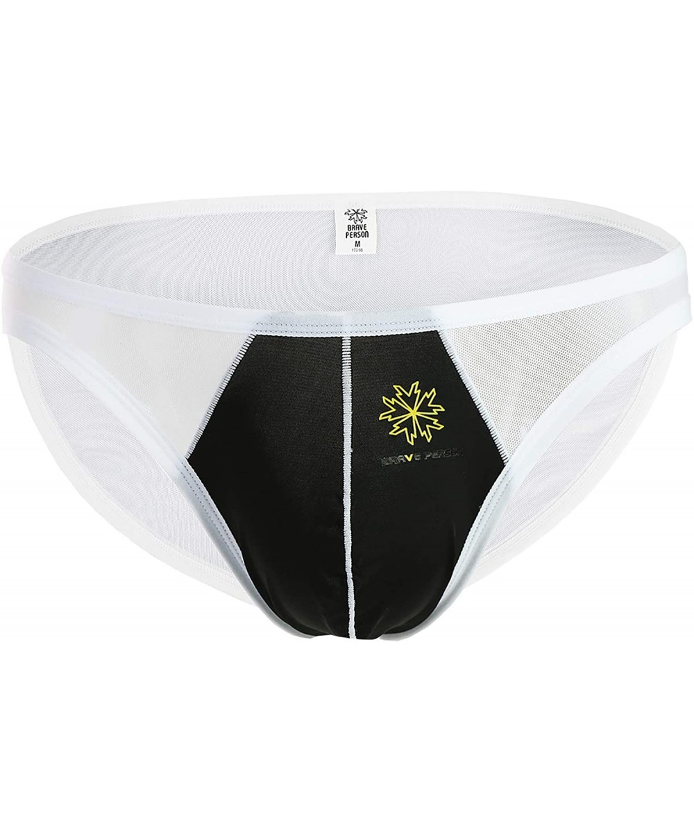 Briefs Men's Summer Breathable Mesh Bulge Briefs Bikini Underwear - Black - CO18YDXEIRI