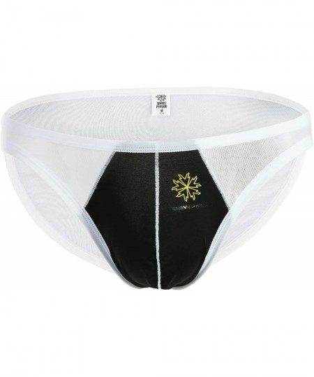 Briefs Men's Summer Breathable Mesh Bulge Briefs Bikini Underwear - Black - CO18YDXEIRI
