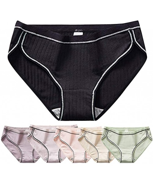 Shapewear Sexy Underwear- Women Sexy Pure Cotton Knickers Sexy Breathable Thread Underpants Underwear - Gray - C118XEX3E08