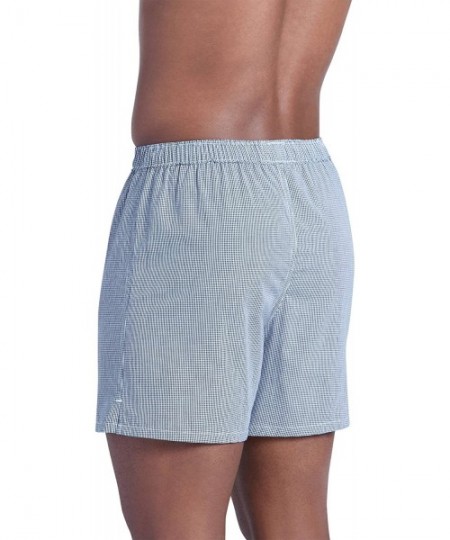 Boxers Men's Underwear 100% Cotton Woven Boxer - Navy Herringbone - CJ11B1HLV1F