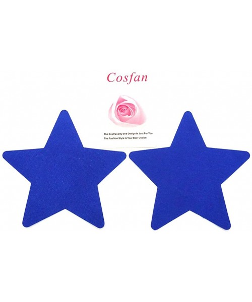 Accessories 10 Pairs Women Star Shape Disposable Pasties Nipple Cover Lingerie Sticker - 10 Pairs Blue - CT12M381LFV