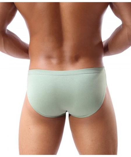 Briefs Sexy Pouch Briefs Breathable Cotton Underwear B1130 - Black/Green/White - CA12H6SXRHX