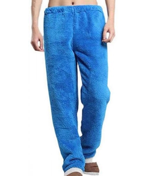 Bottoms Men and Women Winter Warm Soft Elastic Waist Flannel Sleepwear Homewear Pajama Pants - 3 - CT193W9GTU6