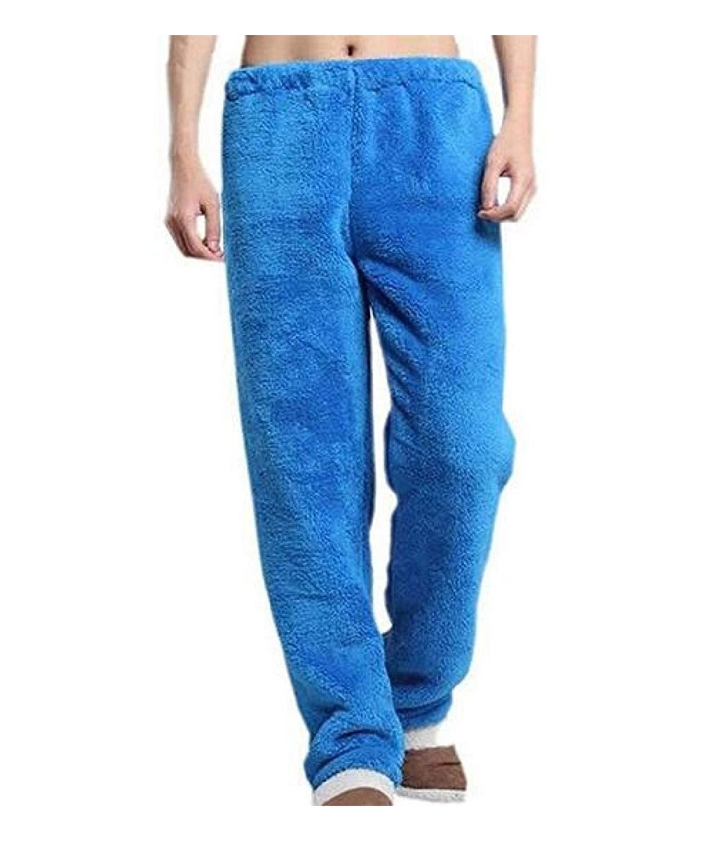 Bottoms Men and Women Winter Warm Soft Elastic Waist Flannel Sleepwear Homewear Pajama Pants - 3 - CT193W9GTU6