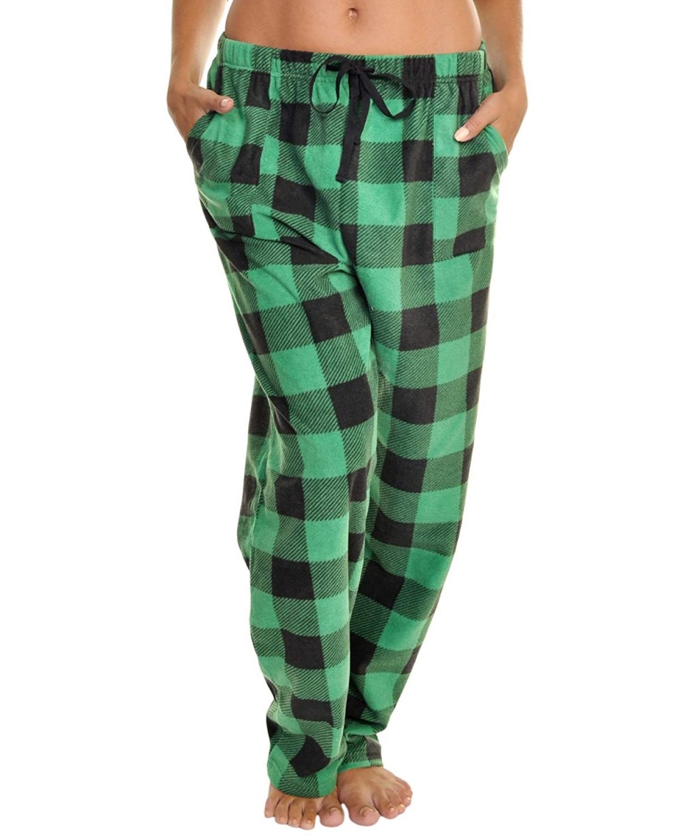Bottoms Cozy Pajama Pants - Black and Green Plaid - CB194QYU0QW