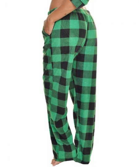 Bottoms Cozy Pajama Pants - Black and Green Plaid - CB194QYU0QW