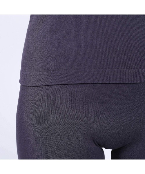 Thermal Underwear Thermal Underwear Women Long Sleeve V Neck Bamboo Fiber Stretch Thermal Underwear Sets Warm Long Johns - Gr...