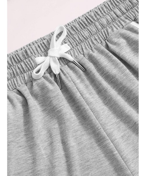 Sets Women's Solid 2 Piece Sleeveless Halter Crop Top Camisole with Sportswear Shorts - Solid Grey - CZ190HSENRI