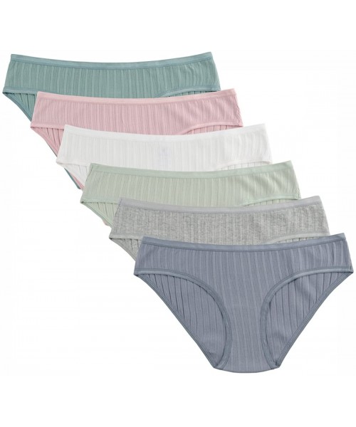 Panties Women's Cotton Stretch Bikini Panties Comfort Rib Underwear Pack - Assorted 6pk - CK18E8NGOEE